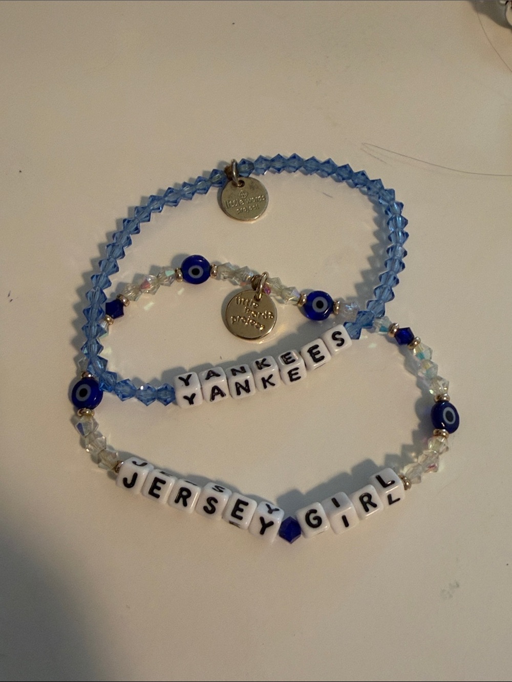 Little Words Project Custom 'Jersey Girl' and 'Yankees' Beaded Bracelets M/L